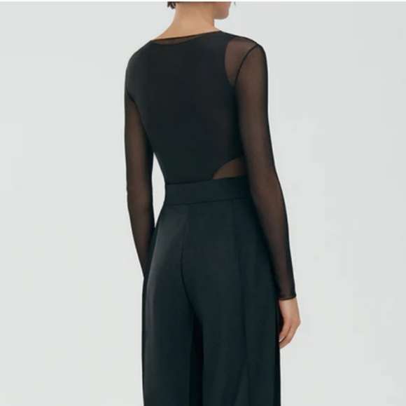 Bevza LONG SLEEVE BODYSUIT NWT black mesh Large - Picture 2 of 14